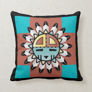 Almohada del escudo de Kachina Sun del nativo