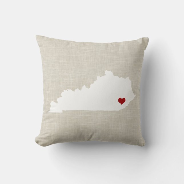 Almohada del estado de Kentucky personalizada (Anverso)