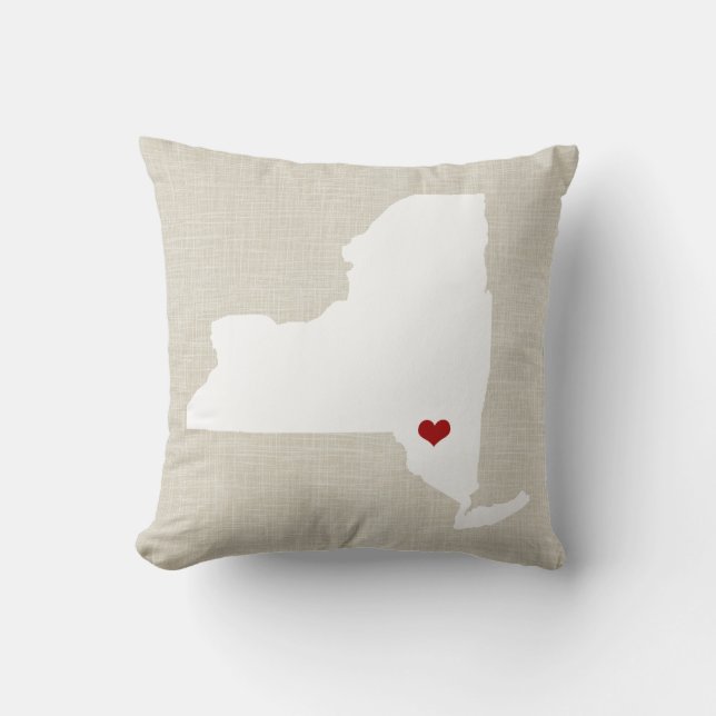 Almohada del Estado de Nuevo York personalizada (Anverso)
