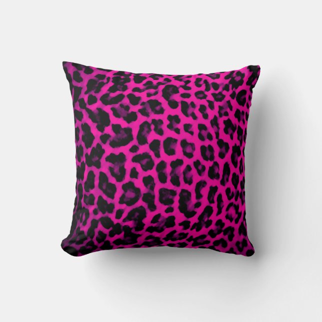 Almohada del estampado leopardo de las rosas (Anverso)