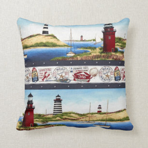 Almohada del faro con el forro azul