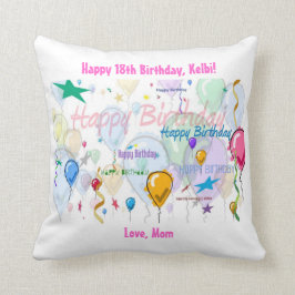 Almohada del feliz cumpleaños (personalice)