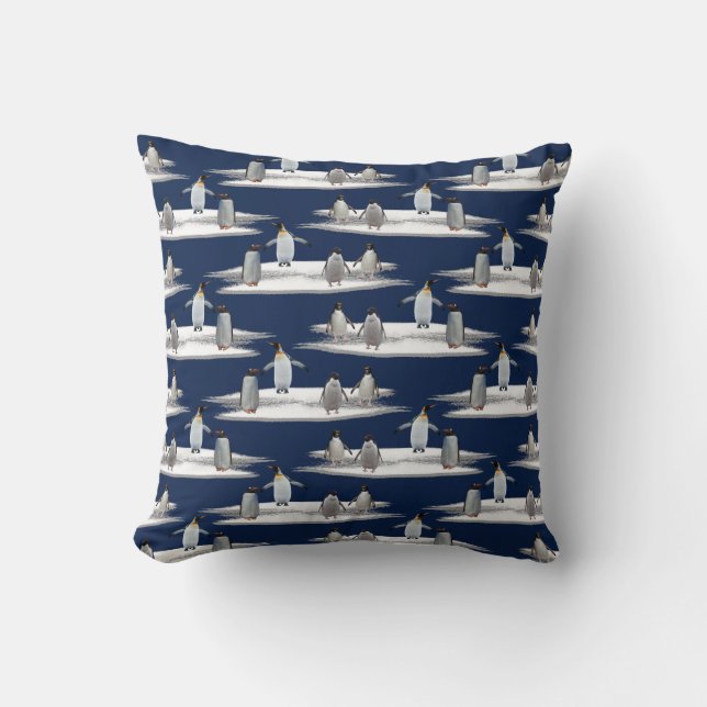 Almohada del fiesta del iceberg del pingüino (Anverso)
