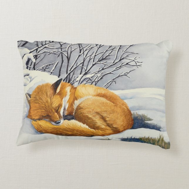 Almohada del Fox del invierno el dormir (Reverso)