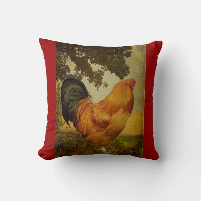 Almohada del gallo del gallo de Lois Bryan (Anverso)