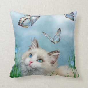 Almohada del gatito de Ragdoll y del decorador del