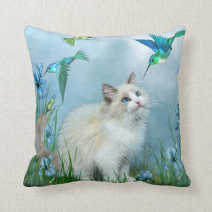 Almohada del gatito de Ragdoll y del diseñador de