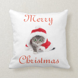 Almohada del gatito del navidad