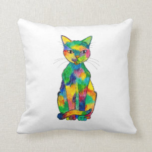 Almohada del gato del arco iris