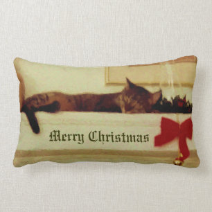 Almohada del gato del navidad el dormir