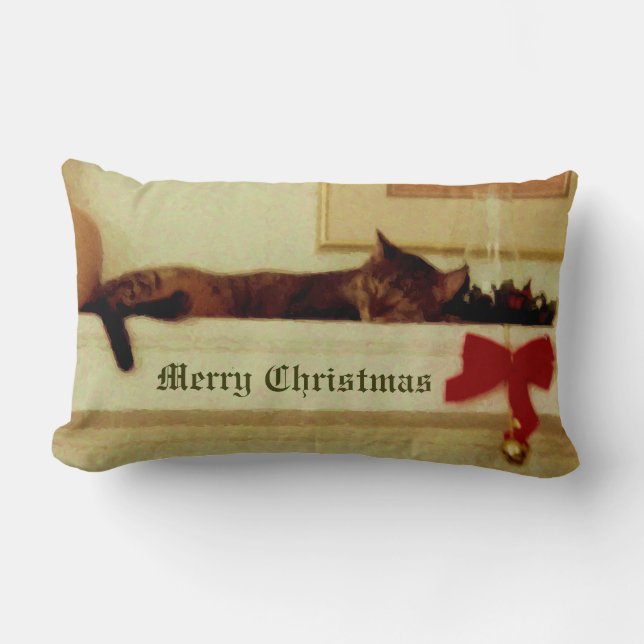 Almohada del gato del navidad el dormir (Anverso)
