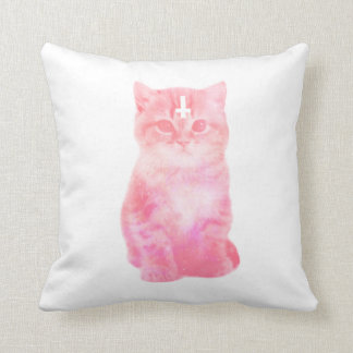 Almohada del gato del rosa en colores pastel