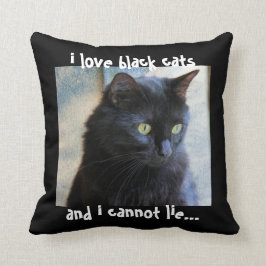 Almohada del gato negro: amo gatos negros y no