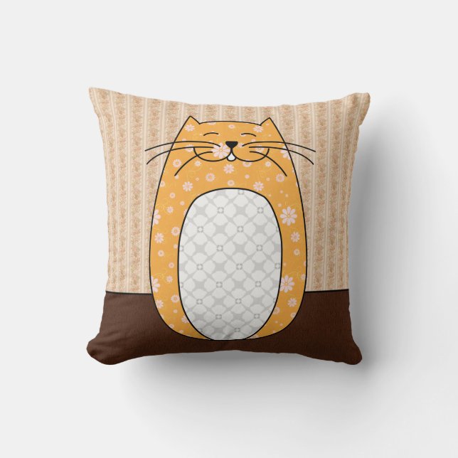Almohada del "gato popular anaranjado" (Anverso)