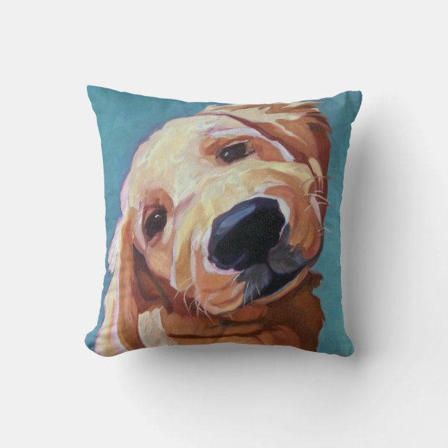 Almohada del golden retriever del retrato del (Anverso)