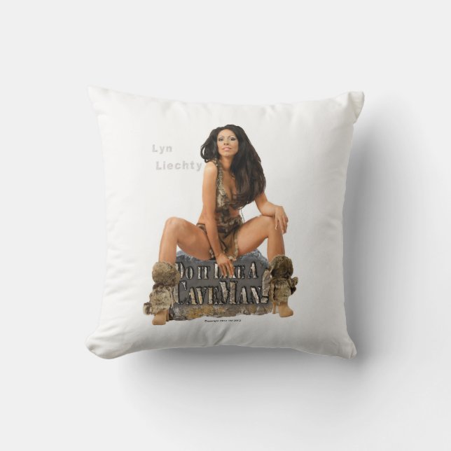 Almohada del hombre de las cavernas de Lyn Liechty (Anverso)