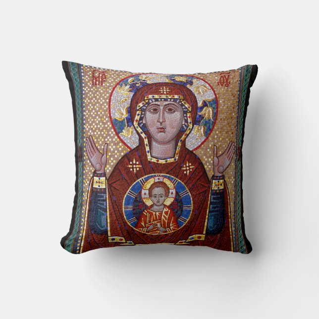 Almohada del icono de Oranta - regalo cristiano (Anverso)