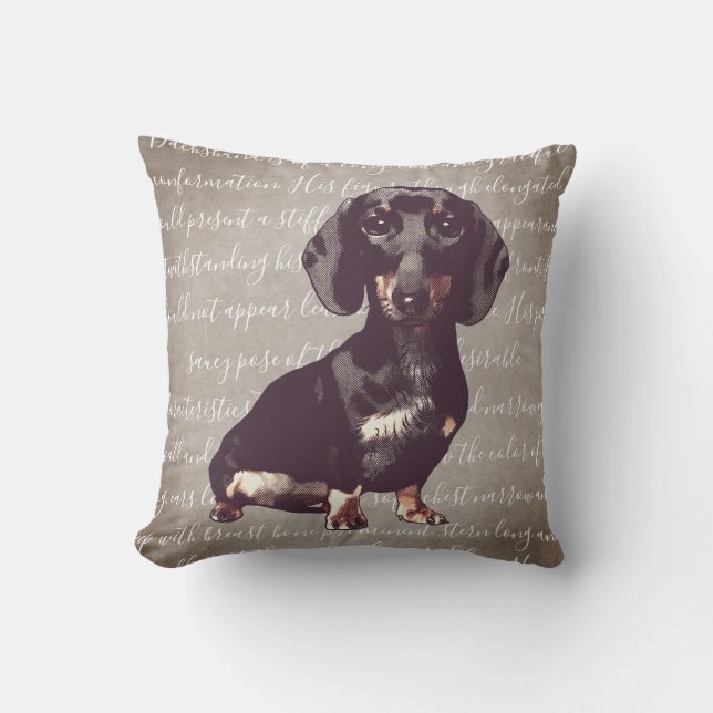 Almohada del ilustracion del Dachshund (Anverso)
