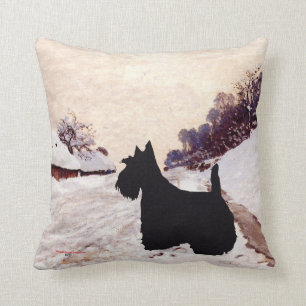 Almohada del invierno de Terrier del escocés