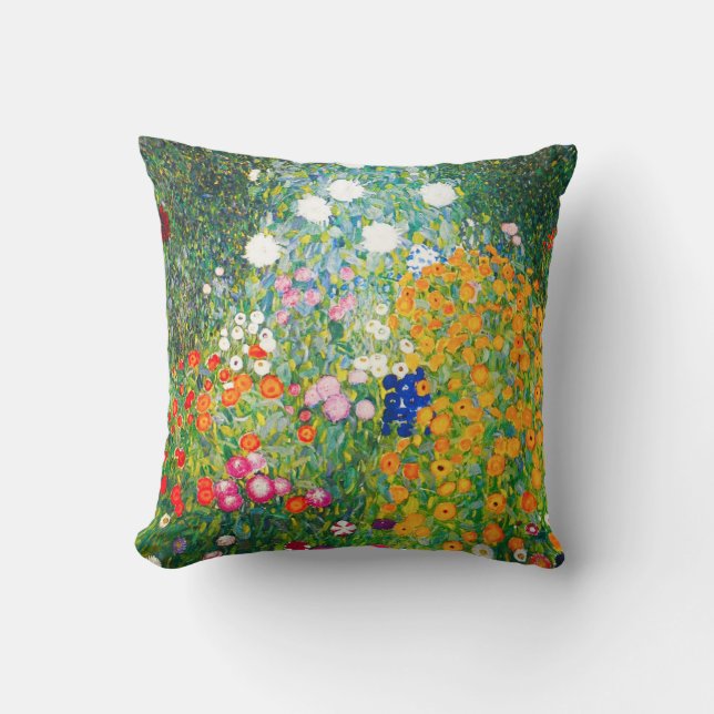 Almohada del jardín de flores de Gustavo Klimt (Anverso)