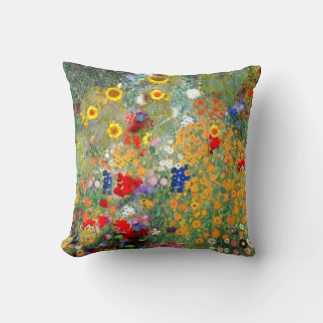 Almohada del jardín de flores del estilo de Klimt (Anverso)