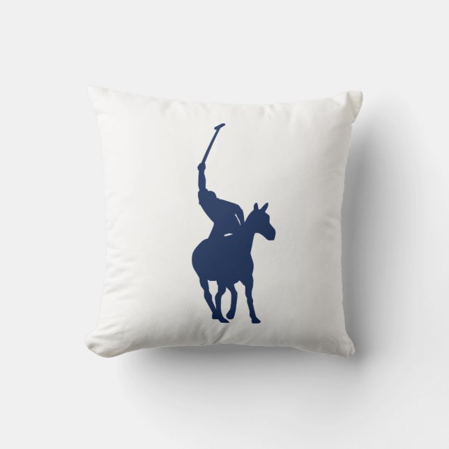 Almohada del jugador de polo de los azules marinos (Anverso)
