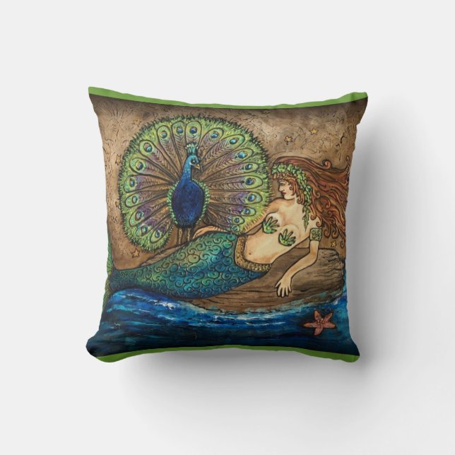Almohada del lanzamiento de la sirena y del pavo (Anverso)
