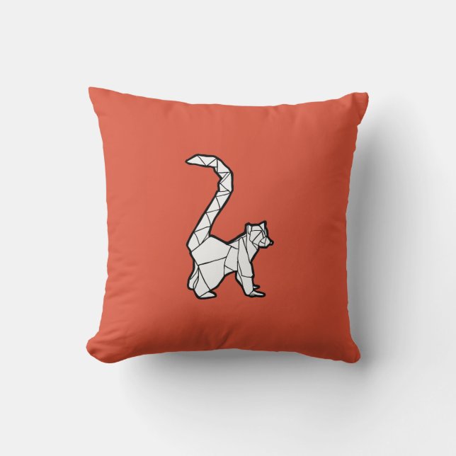 Almohada del Lemur de Origami (Anverso)