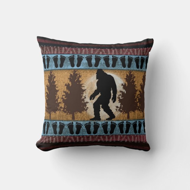 Almohada del Lodge Bigfoot, Cojín decorativo Sasqu (Anverso)