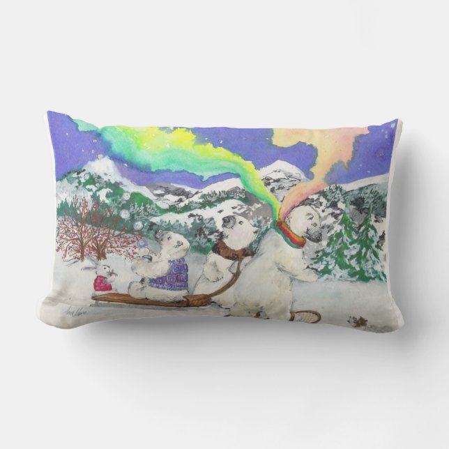 Almohada del Lumbar de Bearialis de la aurora (Anverso)