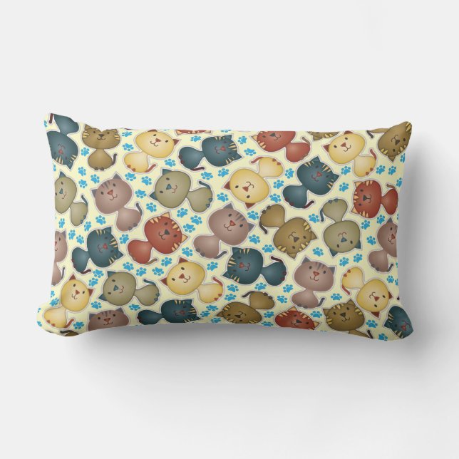 Almohada del Lumbar de Kats del gatito (Anverso)