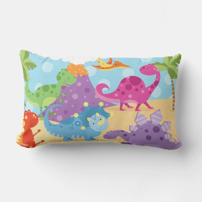 Almohada del Lumbar de los dinosaurios (Anverso)