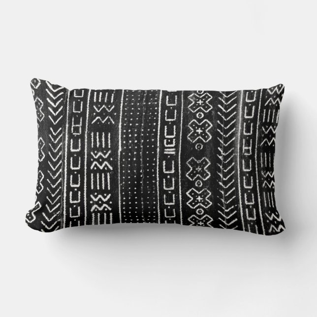 Almohada del Lumbar de Mudcloth del africano (Anverso)