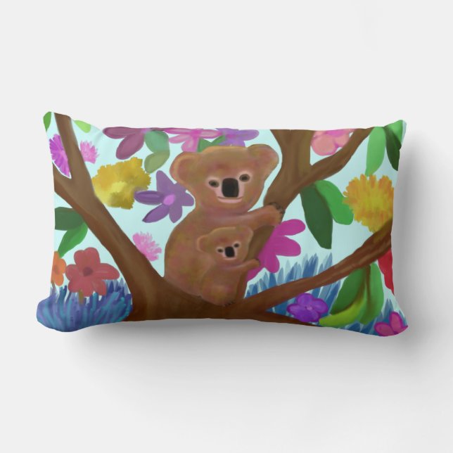 Almohada del Lumbar del amor de la koala (Anverso)