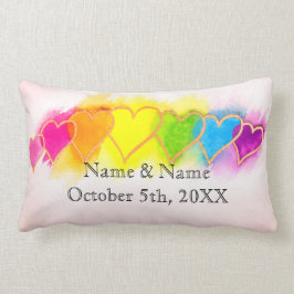 Almohada del Lumbar del corazón del arco iris del