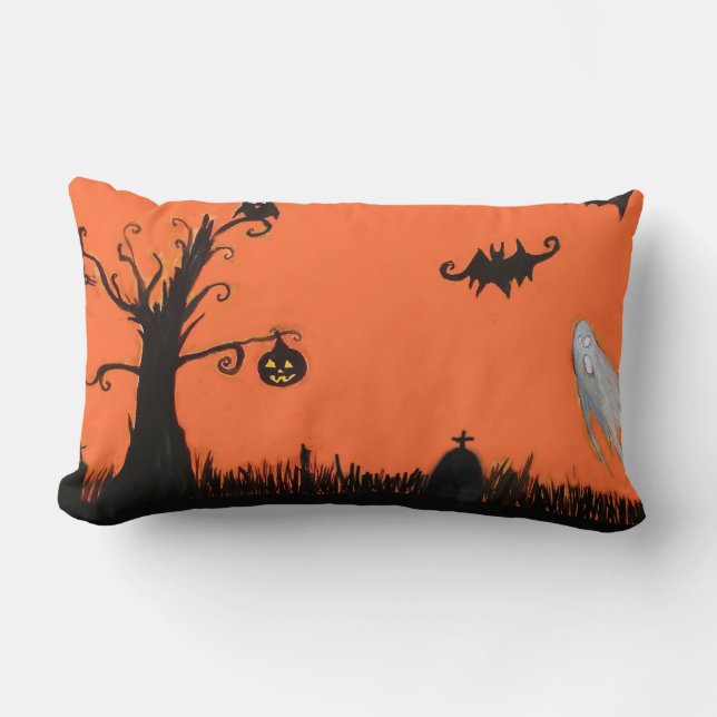 Almohada del Lumbar del ilustracion de Halloween (Anverso)