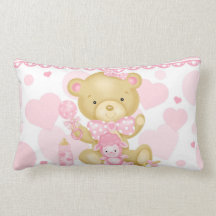 Almohada del Lumbar del oso de la niña