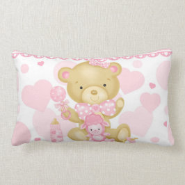 Almohada del Lumbar del oso de la niña