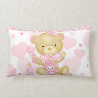 Almohada del Lumbar del oso de la niña