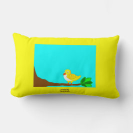 Almohada del Lumbar del pájaro del amarillo de la
