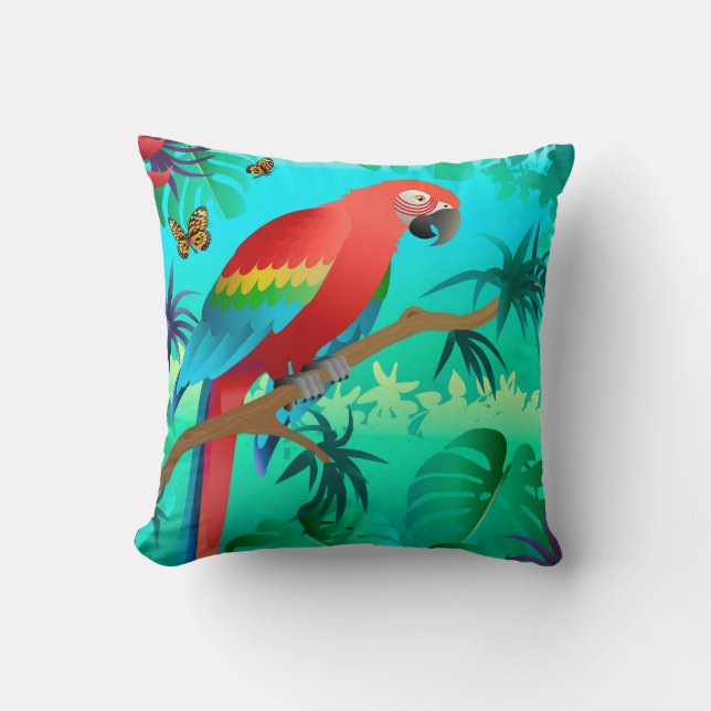 almohada del macaw del escarlata (Anverso)