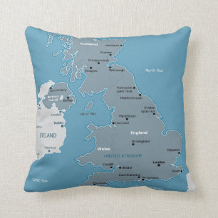 Almohada del mapa de Reino Unido