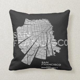 Almohada del mapa de San Francisco