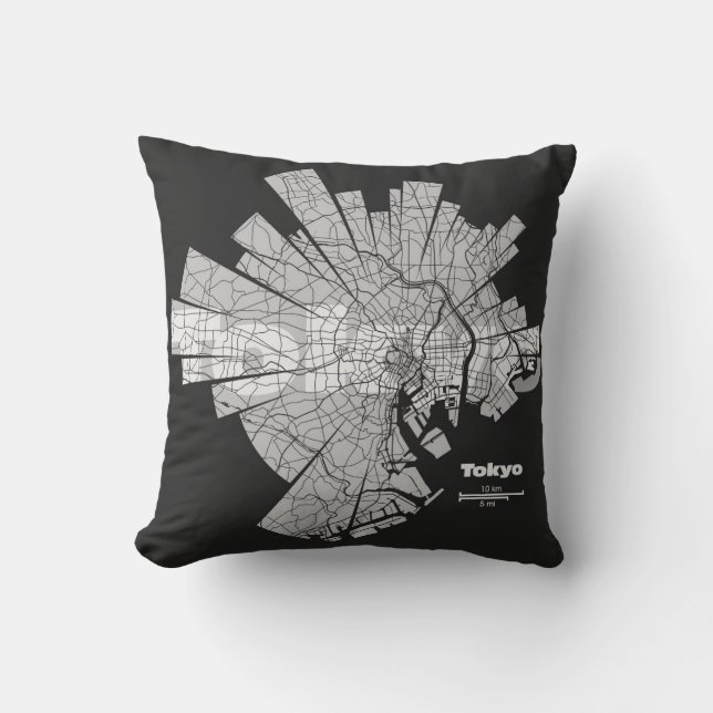 Almohada del mapa de Tokio (Anverso)