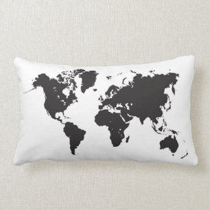 almohada del mapa del mundo