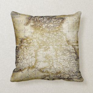 Almohada del mapa del vintage