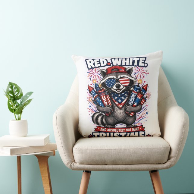 Almohada del mapache de fuegos artificiales del 4  (Silla)