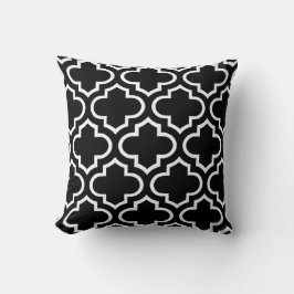 Almohada del modelo del enrejado en blanco y negro