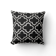 Almohada del modelo del enrejado en blanco y negro