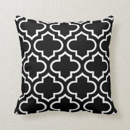 Almohada del modelo del enrejado en blanco y negro